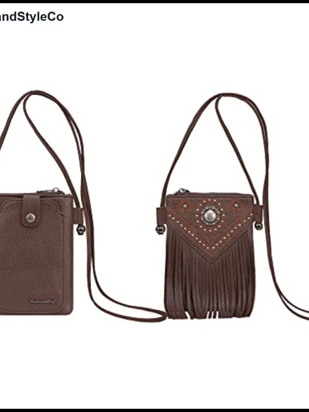 Western Crossbody Phone Purse with Fringe, Faux Leather, Small